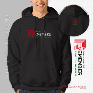 Kom ihåg Grönten Röd citattecken Black Manars Ho Hoodie