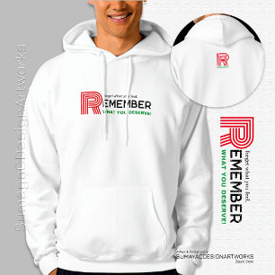 Kom ihåg Grönten Röd citattecken   White Manar Hoo Hoodie