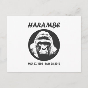 Kom ihåg Harambe Vykort