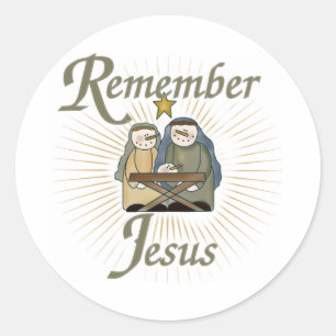 Kom ihåg Jesus jultomhet Runt Klistermärke