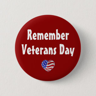 Kom ihåg knappen Veterans Day Knapp