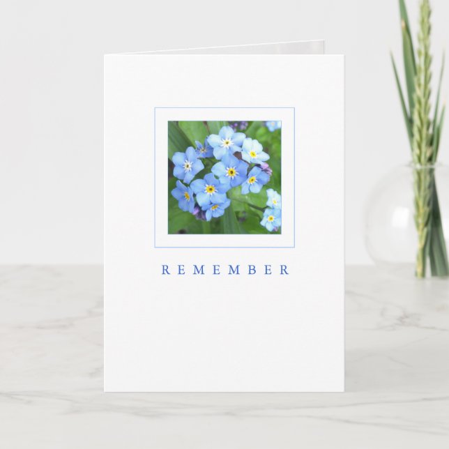 Kom ihåg kort: Himmel Blue Glöme Me-nots Kort (Framsida)