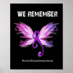 Kom ihåg Lila för överdosering Ribbon Poster