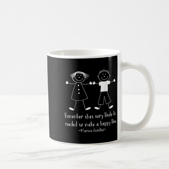 Kom ihåg Lycklig Life Marcus Aurelius Stoic Quote Kaffemugg (Höger)