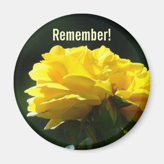 Kom ihåg! magnet Gul Ros Blomsterträdgård
