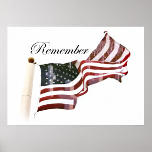 Kom ihåg minnesdagen - Kor inom Old glory Poster