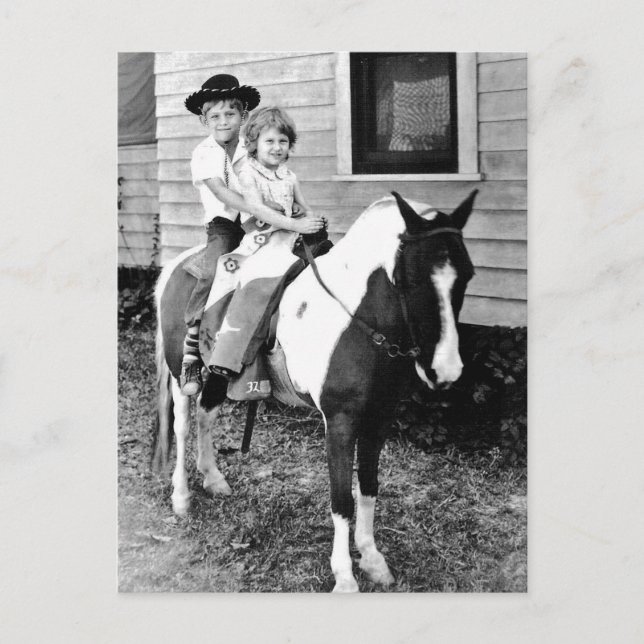 Kom ihåg ponnyridningporträtt vykort (Framsida)