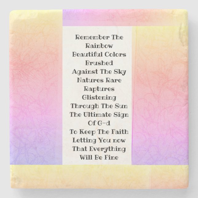 Kom ihåg regnbågen stenunderlägg (Framsidan)