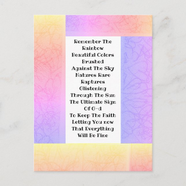 Kom ihåg regnbågen vykort (Framsida)