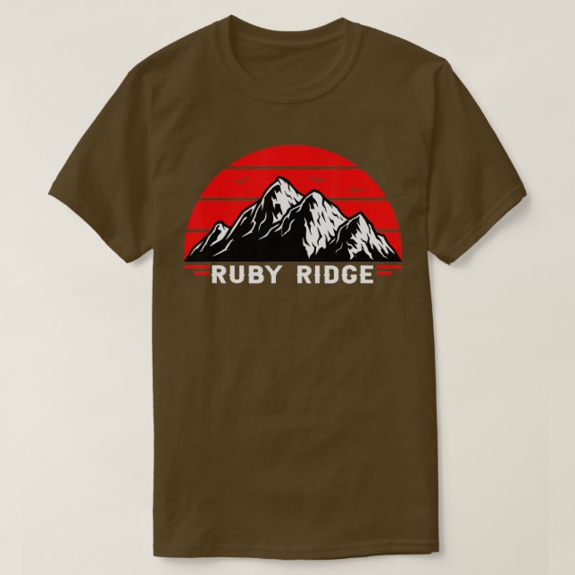 Kom ihåg Ruby Ridge Idaho Mountain 2 T Shirt (Design framsida)