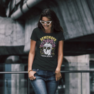 Kom ihåg Skull Day of the dead T Shirt
