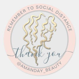 Kom ihåg till Behålla Social Avstånd Beauty Tack R Runt Klistermärke