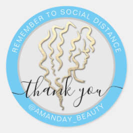 Kom ihåg till Behålla Social Avstånd Beauty Tack Runt Klistermärke