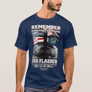 Kom ihåg USS Flasher SSN613-ubåt T Shirt