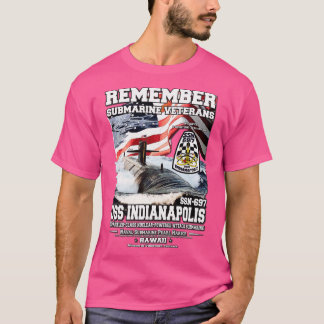 Kom ihåg USS Indianapolis SSN697 Submarine veteran T Shirt