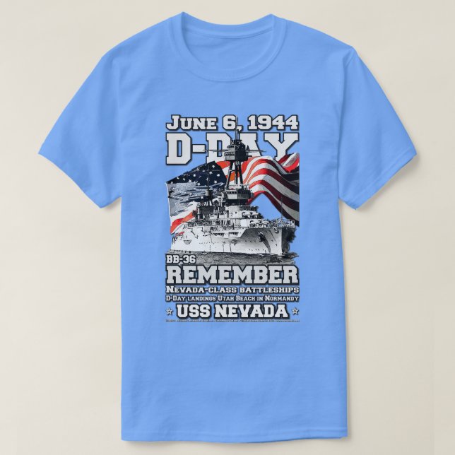 Kom ihåg USS Nevada B36 Veterans T Shirt (Design framsida)