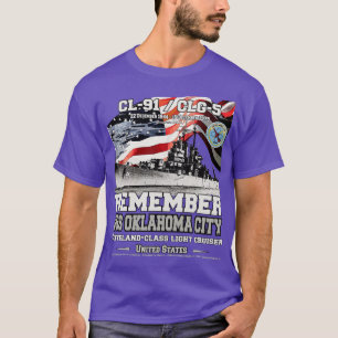 Kom ihåg USS Oklahoma City CL91 US Navy Cruiser T Shirt