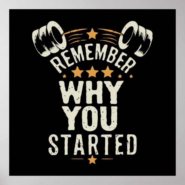 Kom ihåg varför du började. Gym Motivation Poster (Framsidan)