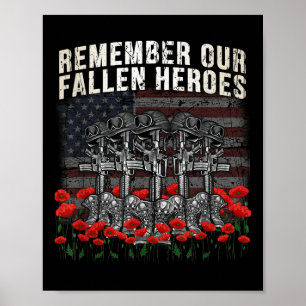 Kom ihåg vårt Fallen Heroes Red Poppy Soldier Memo Poster
