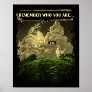 Kom ihåg Vem Du Är Rolig Kyckling Dinosaurie Evolu Poster