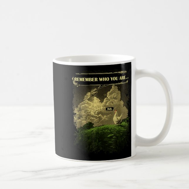 Kom ihåg vem du är Rollig Kyckling Dinosaurie Evol Kaffemugg (Höger)