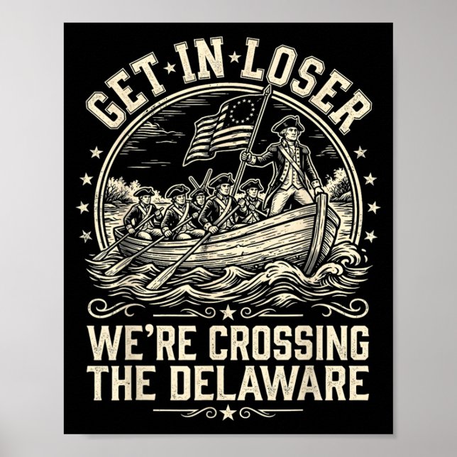 Kom In Crossing The Delaware Usa 250th 4 juli Poster (Framsidan)