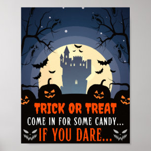 Kom in för lite Candy Spooky Halloween Välkommen V Poster