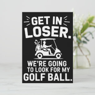 Kom In Förlorare Golfkärra Leta Efter Min Boll Gol Inbjudningar