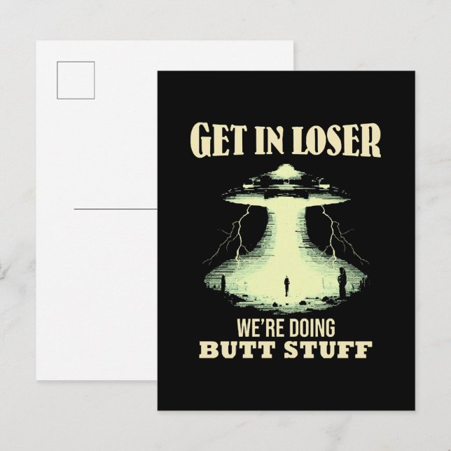 Kom in förlorare - Vi gör röv-stuff Inbjudan Vykort (Fram/baksida)