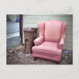 Kom in i min salong Dämpad rosa fåtölj Urban konst Vykort