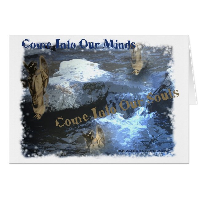 Kom in i våra tankar kom i våra själar hälsningskort (Framsidan Horizontal)