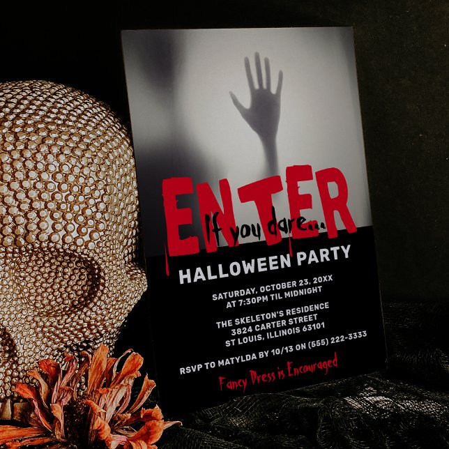 Kom in om du törs Halloweenfest Inbjudningar (Skapare uppladdad)