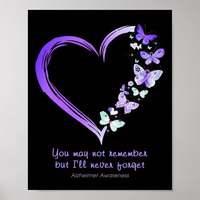 Kom inte ihåg, men jag glömmer aldrig Alzheimerhe Poster (Framsidan)