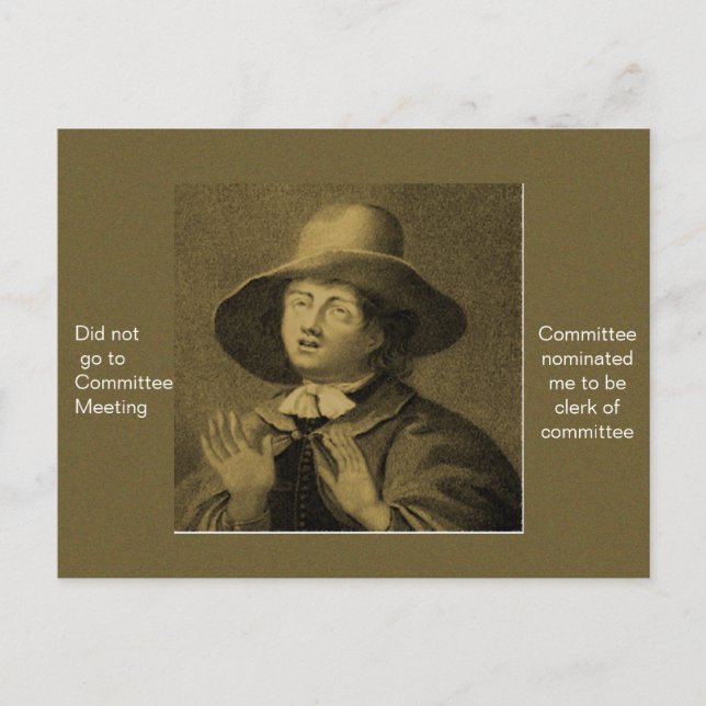 Kom inte till utskottsmötet.. vykort (Framsida)