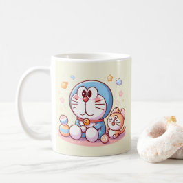 Kom Kom Katt Och Doraemon Kaffemugg
