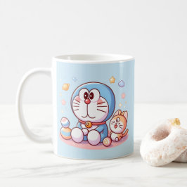Kom Kom Katt Och Doraemon Kaffemugg