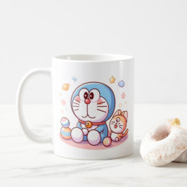 Kom Kom Katt Och Doraemon Kaffemugg