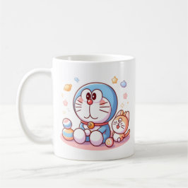Kom Kom Katt Och Doraemon Kaffemugg