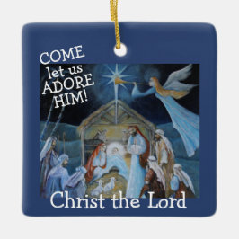 Kom Låt oss ta hand om honom, Kristus Herren, Nati Julgransprydnad Keramik