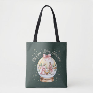 Kom låt oss tillbe Honom Jesus Xmas Rosa Coquette Tygkasse