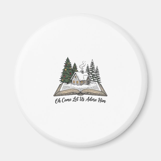 Kom låt oss tillbe Honom Jul Bok Design_1 Magnet (Framsidan)