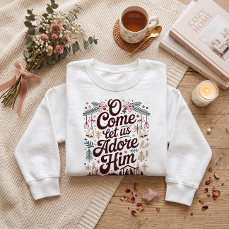 Kom låt oss tillbe Honom, jul T Shirt