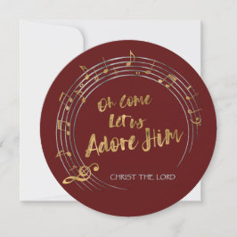 KOM LET US ADORE HIM jul Hymn Personlig Julkort