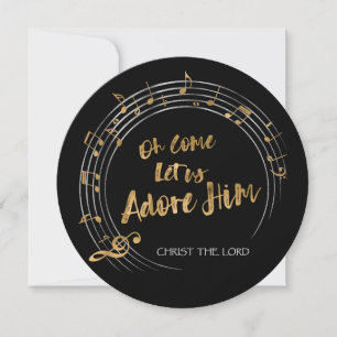 KOM LET US ADORE HIM jul Hymn Personlig Julkort