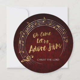 KOM LET US ADORE HIM jul Hymn Personlig Julkort