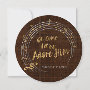 KOM LET US ADORE HIM jul Hymn Personlig Julkort