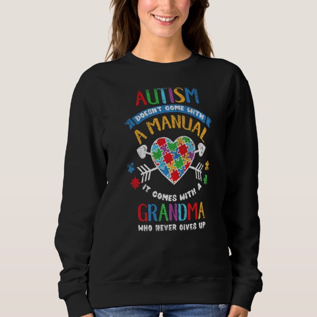 Kom med manuell autism Grandma vi T Shirt (Framsida)