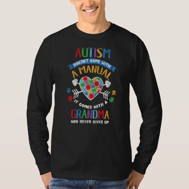 Kom med manuell autism Grandma vi T Shirt (Framsida)