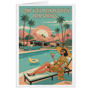 Kom och besök mig i det vackra Palm Springs Hälsningskort