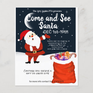 Kom och besök Santa leksak-enheten Flygblad